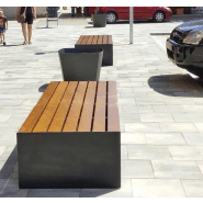 Banc public ARQ B UM384B - bois tropical et structure en acier laminé à froid_1