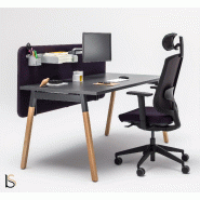Bureau individuel Ogi Wood - MDD - Anthracite, 120 x 70 cm, Non_1