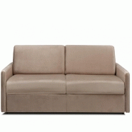 Canapé convertible CanapExpress Luxury - 140 cm - Matelas 22 cm mémoire de forme - Velours taupe - Fabrication italienne_1