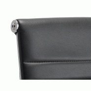 Fauteuil de direction Glasgow - Revêtement PVC noir - Structure et piètement chromés - Mécanisme oscillant_1