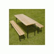 Set brasserie table et banc 220 cm - lot de 10 - pliants - usage professionnel intérieur/extérieur_1