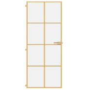 Vidaxl porte intérieure mince doré 83x201,5 cm verre trempé aluminium 155141_1