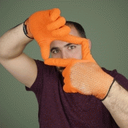 Gants de plantation homme - ROSTAING Visible, taille 10 - Étanches paume et doigts, orange_1