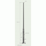 Mât d'éclairage public alcove / hauteur 4 m / diamètre 60 mm / diamètre base 140 mm