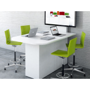 Table multimédia design élégant et épuré - OGI V, connectée avec prises USB, HDMI, RJ45, et rangement intégré_1