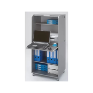 Armoire à rideaux ORGA neuf - 2 tiroirs - H140 cm - Aluminium - Structure en panneaux de particules mélaminés_1