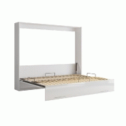 Armoire lit escamotable VERTIGO - Façade blanc brillant - Couchage 160x200 cm - Design chic et contemporain_1