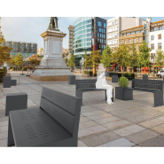 Banc public en acier KUB - Ref : 306604.Gpro - Assise 1800 mm - Dossier galvanisé_1