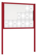 Vitrine Classique peinte sur poteaux - affichage simple face - 4 à 21 A4 - Plexi choc_1