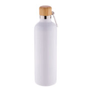 Thermos isotherme double paroi en acier inoxydable - couvercle bambou et mousqueton - 500 ml_1
