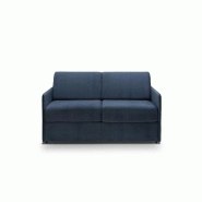 Canapé lit express COLOSSE - Couchage 140 cm - Matelas 22 cm mémoire de forme - Velours bleu marine - Convertible rapide_1