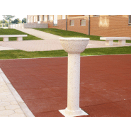 Fontaine à boire en béton préfabriqué - modèle Fonti UM509 - coloris blanc granite_1