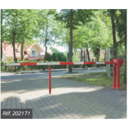 Barrière universelle levante à vérin - Structure lisse alu 80x80mm - Largeur modulable 3000 à 4000 mm - 202171_1