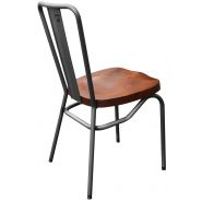 Chaise Sanks AB Verticale SIF - Structure Acier Thermolaqué Verni Transparent - Assise en Pin - Empilable_2