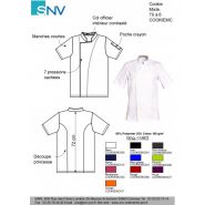 Cookiemc060 - Veste de cuisine SNV - Manches courtes - H 72 cm - Poly/coton 65/35_1