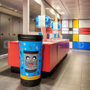 Poubelle publique CUPMAN - Gobelet géant ludique pour déchets résiduels - Capacité 210L - Marque KNAPZAK_1