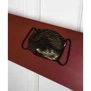 Masque barrière grand public - Cléopâtre - tissu doré ergonomique made in France_1