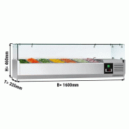 Saladette réfrigérée à poser 7 bacs gn 1/4 - vitrine à ingrédients de 160 cm_1