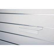 Tablette 100 x 300 mm - transparent - polystyrène - épaisseur 2.5mm - retour porte-étiquette 40 mm_1