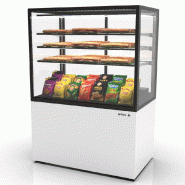 Vitrine neutre INTEGRA sur base - 1000 mm - 4 niveaux - H1400 mm - IN100/80-140N | Sayl Barcelona - 815 mm, Accès Grab & Go, 1400_1