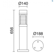 Bollard Minor IP54 - G24-d3 26W Noir - Hauteur 656 mm - Aluminium et polycarbonate transparent_1