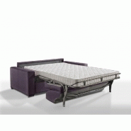Canapé convertible express Premium 160 cm - Sommier à lattes Renatonisi - Matelas Bultex Tweed violet_1