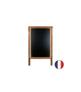 Chevalet stop trottoir en bois avec éclairage LED - 90 x 55 cm - Référence : LSTF49CH+LED_1