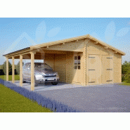 Garage avec carport bois / 40 m² / toit double pente / porte battante_2