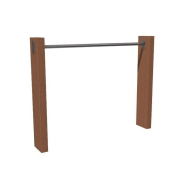 Support vélo en bois et acier inoxydable - Référence BTSV - Simple barre Lg 1200mm à sceller_1