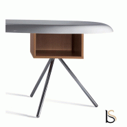 Bureau de Direction Uno - Dellarovere - Noir, Noyer clair_1