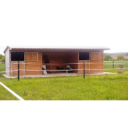 Pack box et abri chevaux - BOX011 - Conception Bois Français 100% Douglas, Épaisseur 48 mm_1