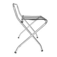 Repose valises pliable avec dossier en acier chrome 62x50x69cm_1
