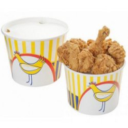 Seaux pour poulet en carton étanche et résistant aux graisses - RÉF. GDP01-ET - personnalisables avec couvercles inclus_1