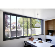 Baie vitrée coulissante à galandage sur mesure en aluminium - De 2 à 6 vantaux sur 2 ou 3 rails - Néva_1