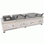 Module grill pierre volcanique - grille inox en V - 70 cm  | Arilex FLEXI 2PV_1