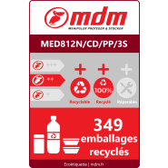 Palette plastique 800 x 1200 mm avec 3 semelles - MED812N/CD/PP/3S - PP recyclé, plancher plein, charge jusqu'à 1 500 kg_1