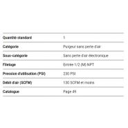 Purgeur automatique Topring - débit d'air 130 SCFM et moins - modèle 59.250 - sans perte d'air_1