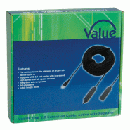 VALUE Prolongation active USB 2.0 avec Repeater, noir, 30 m_1