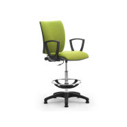 Siège haut tapissé surélevé SPRINT - pour poste de travail en hauteur avec repose-pieds réglable et revêtement antibactérien_1