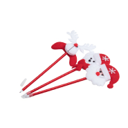 Stylo à bille en plastique - Père Noël - figurine en polyester - encre bleue_1