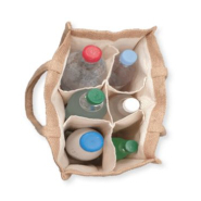Sac réutilisable en fibre de jute naturel 280g/m2 - 6 compartiments - LE VIN_1
