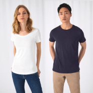 T-shirt Organic Slub Inspire Homme - B&C - Réf: CGTM046 - 100% coton bio - Chic Anthracite, Chic Black, Chic Navy, Chic Pure White, Chic Red_1