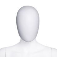 Tête femme Œuf pour mannequin modulable blanc mat_1