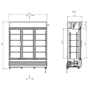 Vitrine réfrigérée murale pour produits frais en 3 portes - capacité 1065 litres_1