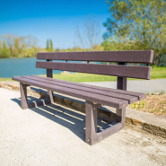 Banc public en matériau recyclé avec dossier  banc modène_1