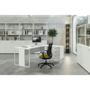 Bureau de direction design industriel BELAIR - pieds métal, bois mélaminé, finitions modernes, livraison rapide_1