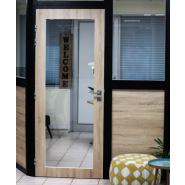 Porte coupe-feu 30 mn - Feu 30 minutes simple action largement vitré - blocs-portes feu EI30 avec condamnation - 1 vantail,2 vantaux - FINITION Prépeint et Stratifié_1