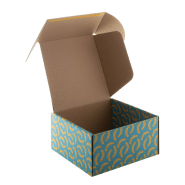 Boîte postale carrée en carton ondulé - impression couleur sur mesure avec bande auto-scellante_1
