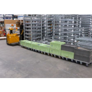 Base roulante « classique » - train à bases accumulables, sécurisé et ergonomique pour le transport des bacs plastiques et cartons 600x400 mm_1