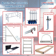 Kit échafaudage pliable - Neuf - Hauteur de travail : 5m40, avec 2 planchers et 8 roues_1